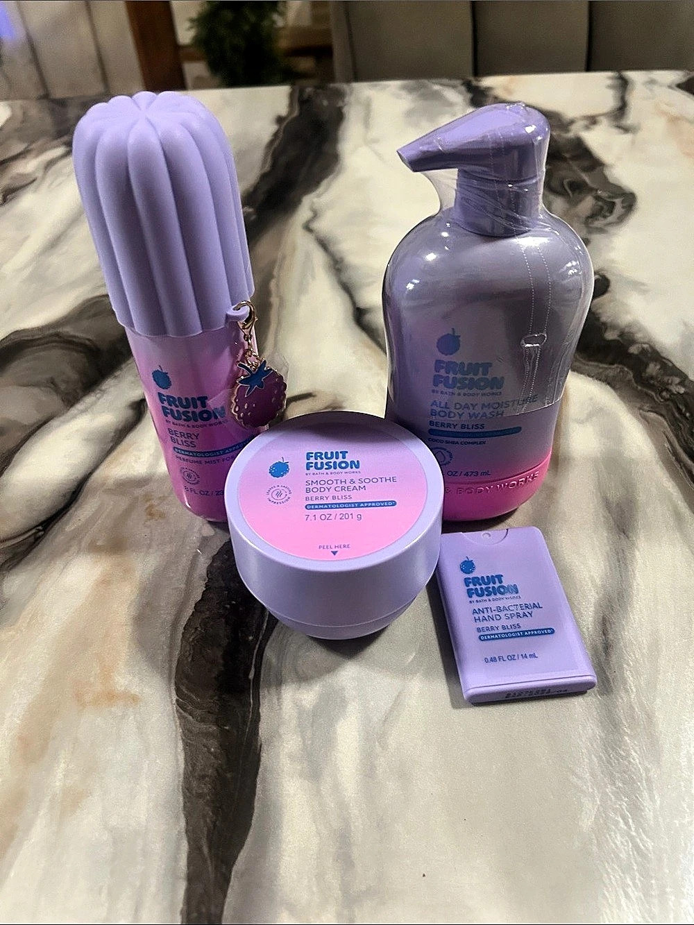 Bath & Body Works Fruit Fusion Berry Bliss Collection Set Purple & Pink NWT